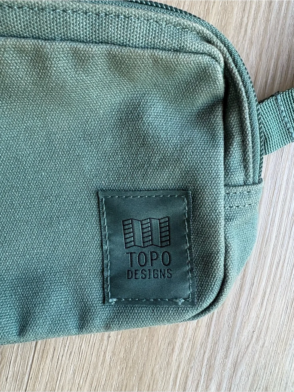 Topo Designs Olive Green Sling Bag with Adjustable Strap